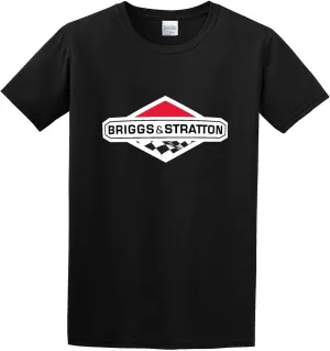 Men's Vintage Briggs Stratton Gold Metallic O-Neck Cotton T Shirt Black