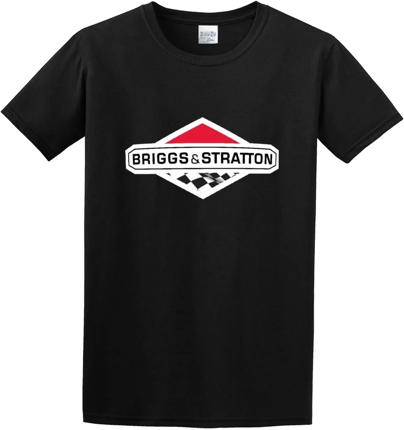 Men's Vintage Briggs Stratton Gold Metallic O-Neck Cotton T Shirt Black