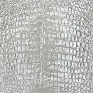 Metallic Hand Painted Nile Crocodile | Pearl | 22 cm