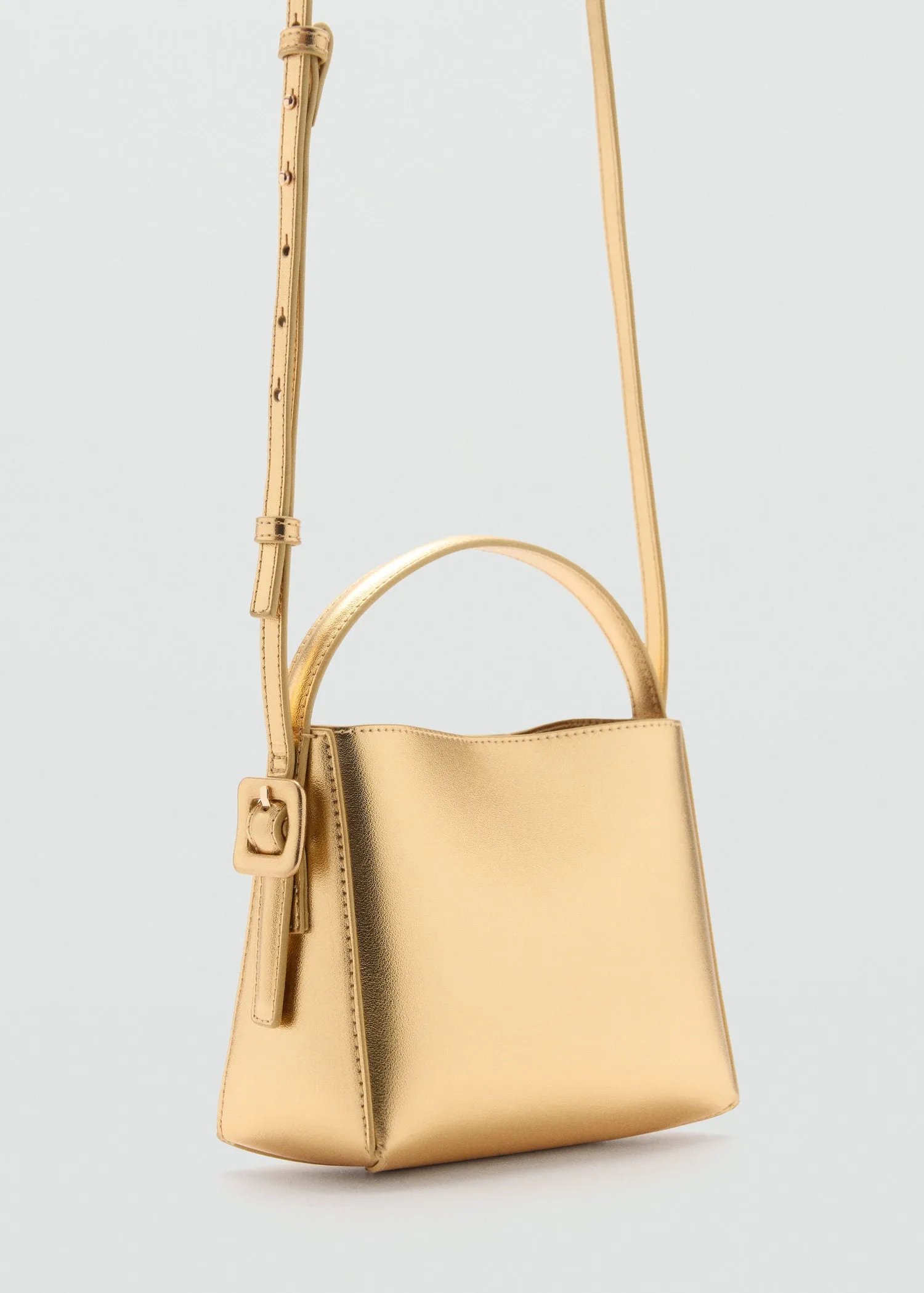 Metallic mini-shopper bag - Gold