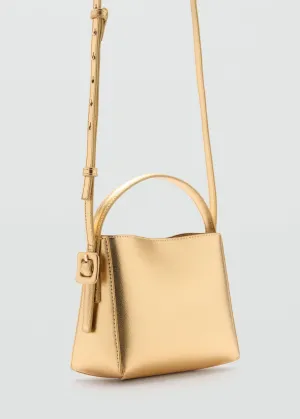 Metallic mini-shopper bag - Gold