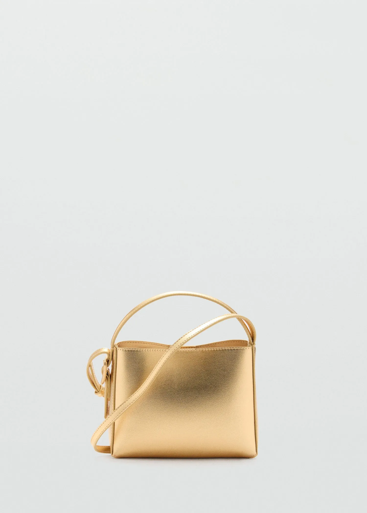 Metallic mini-shopper bag - Gold