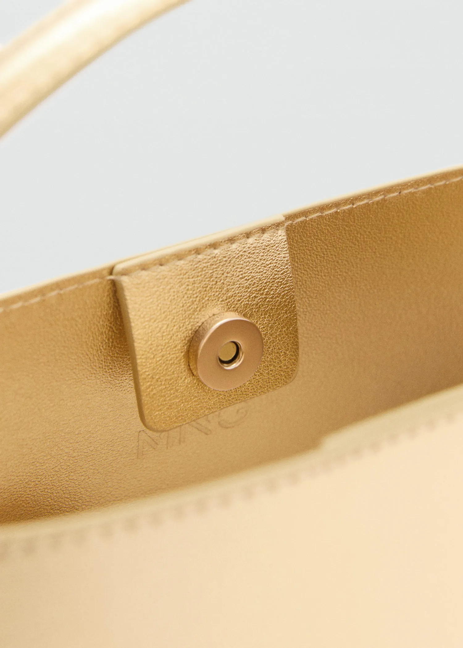 Metallic mini-shopper bag - Gold