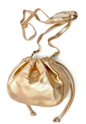 Metallic Olivia Drawstring Bag - Rose Gold