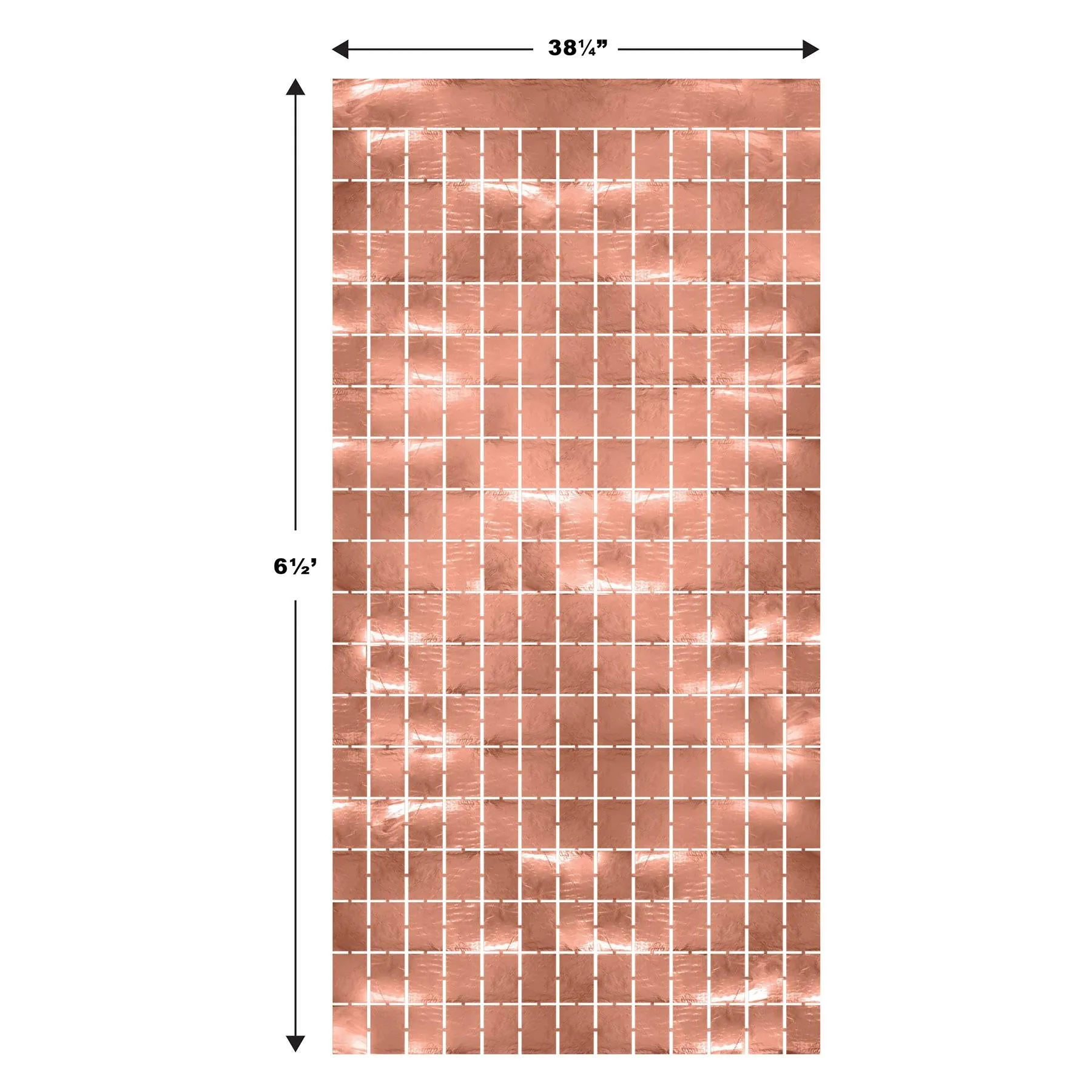 Metallic Party Square Curtain - Rose Gold (6 Per Case)