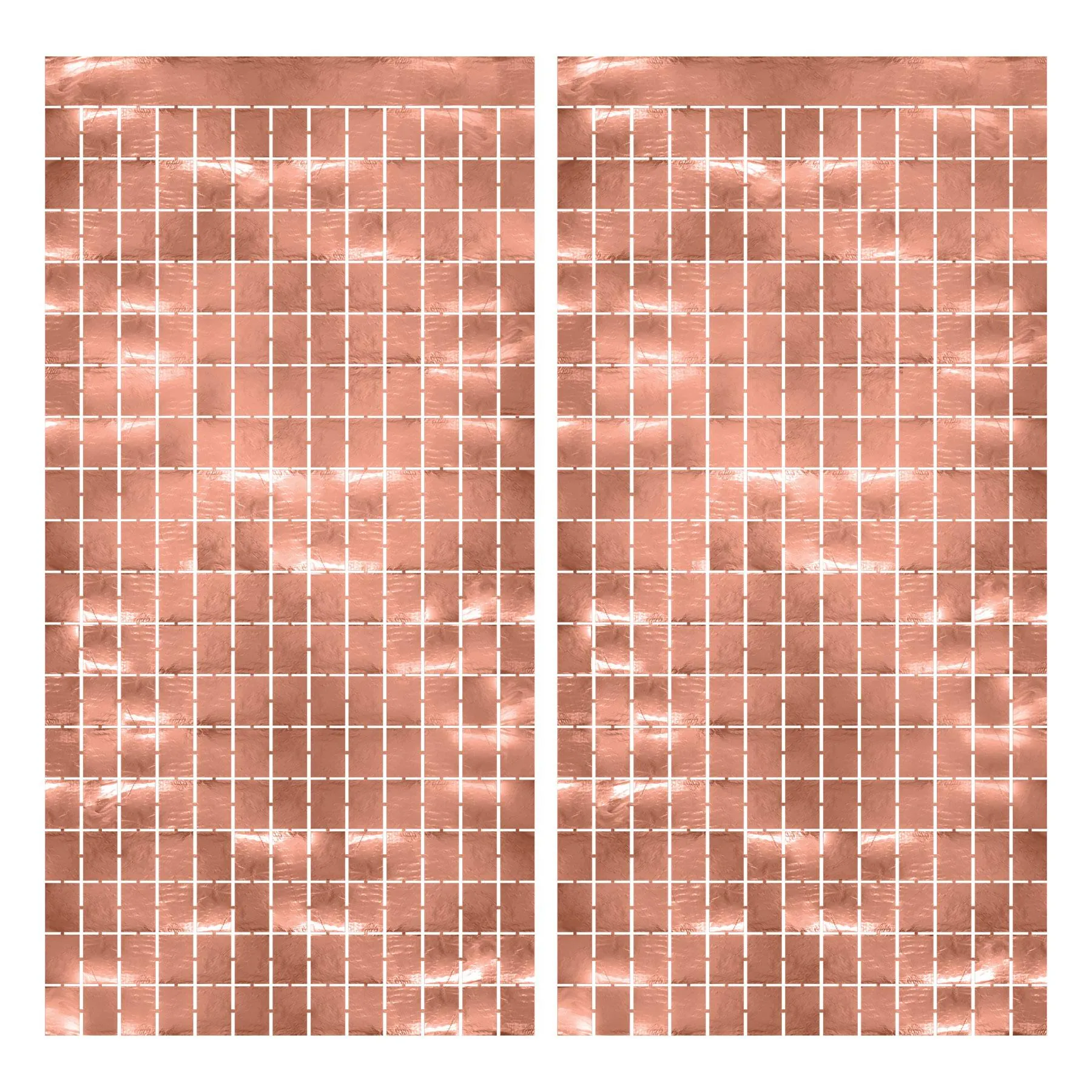 Metallic Party Square Curtain - Rose Gold (6 Per Case)