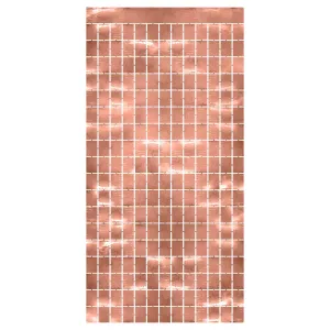 Metallic Party Square Curtain - Rose Gold (6 Per Case)