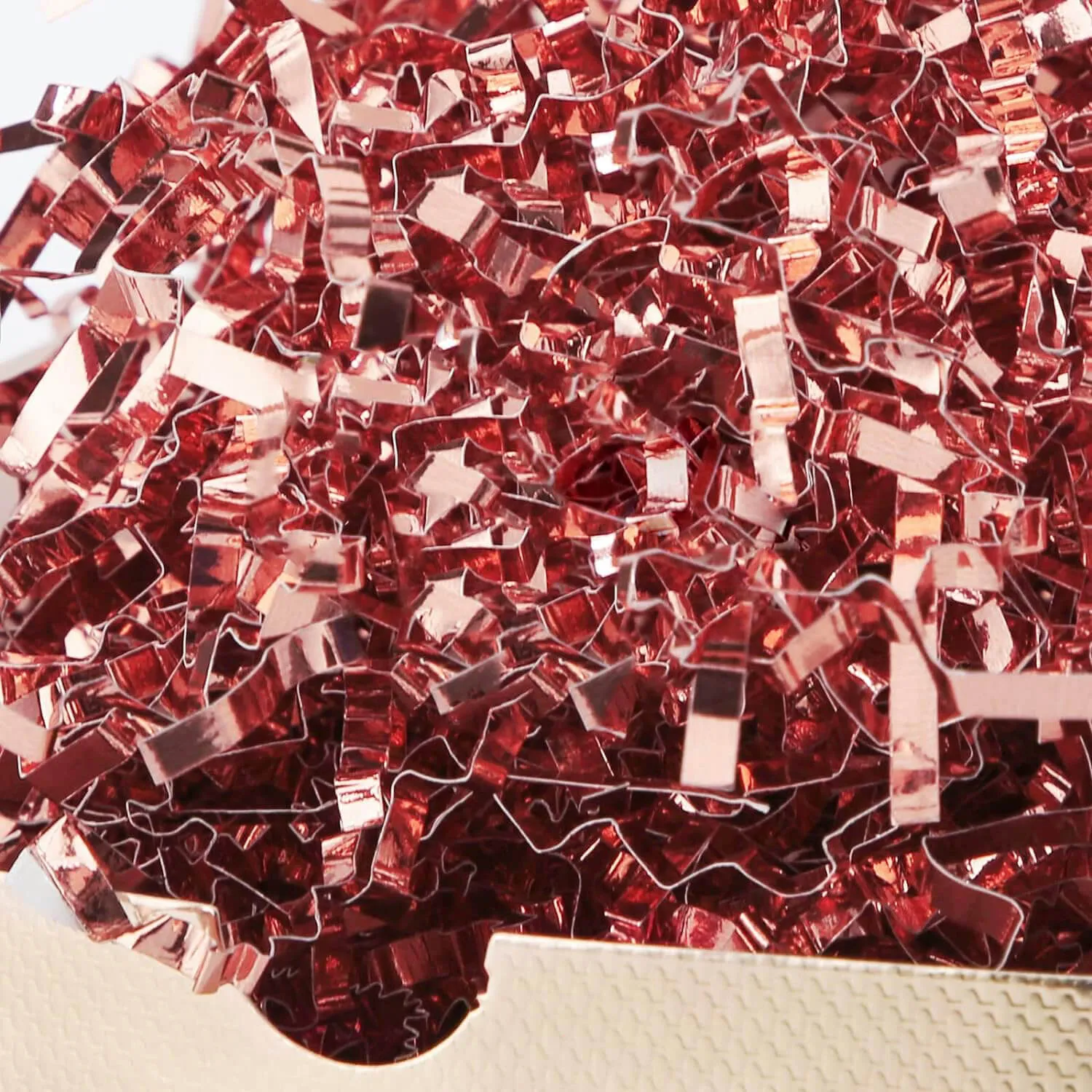 Metallic Rose Gold Crinkle Paper Shredded Gift Basket Filler, 1 LB