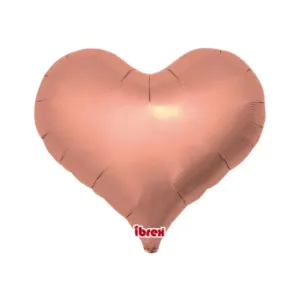 Metallic Rose Gold Jelly Heart Foil Balloon (unpackaged)