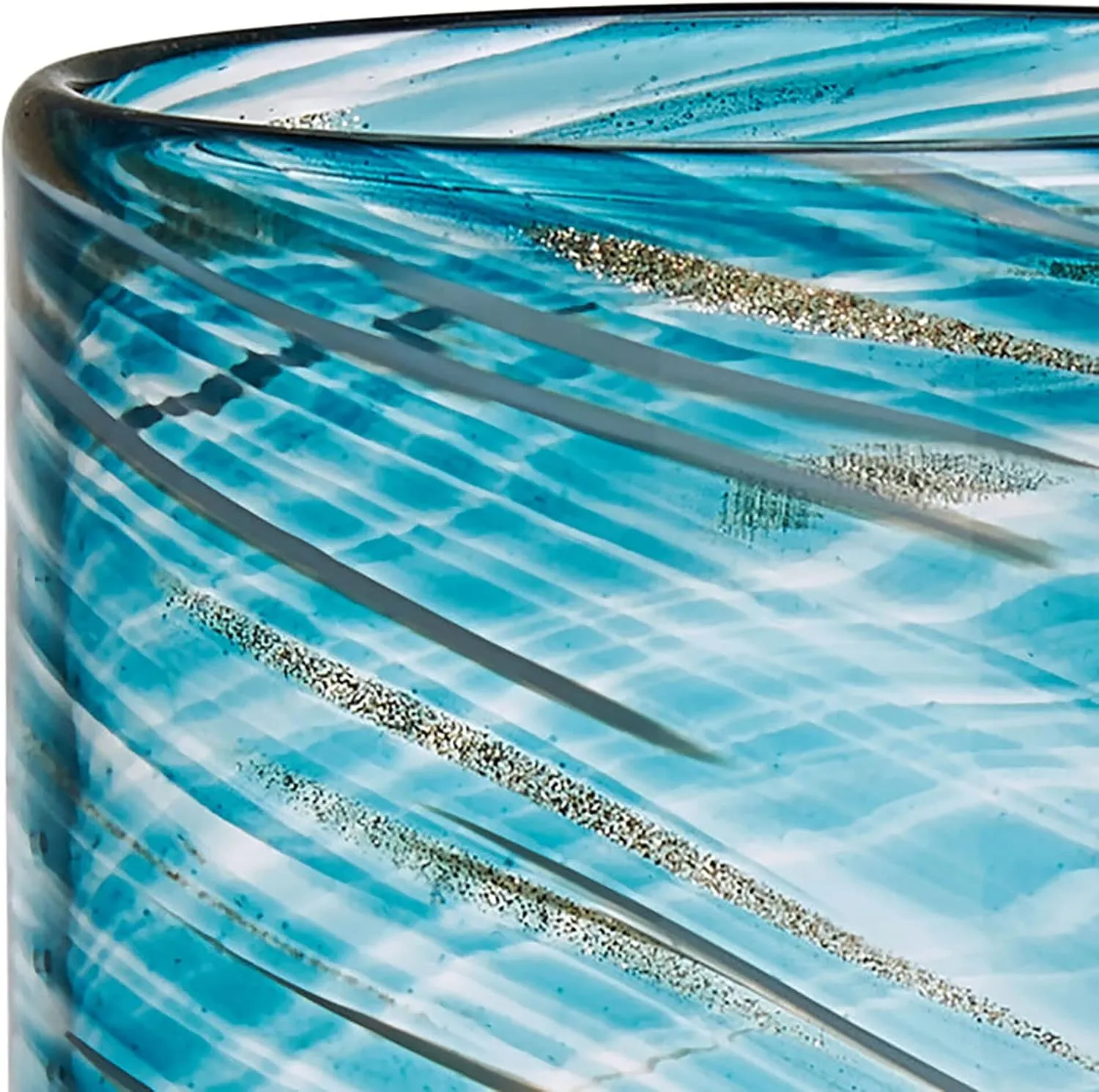 Mikasa Color Swirl Highball Tumbler Cups, Set of 4, Blue
