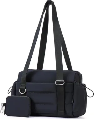 Mini Gym Bag for Women Girls Small Gym Tote Bag with Wet Compartment Waterproof Travel Duffle Bag Cute Workout Sport Bag (Black)