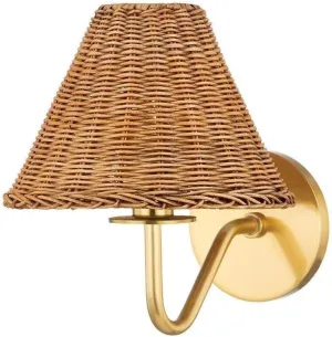 Mitzi H704101-AGB ISSA - 1 Light Wall Sconce 9.75 inches Tall and 8 inches Wide - Aged Brass