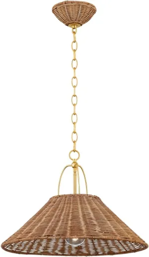 Mitzi H894701S-AGB Davida - 1 Light Pendant 13.75 inches Tall and 20 inches Wide - Aged Brass