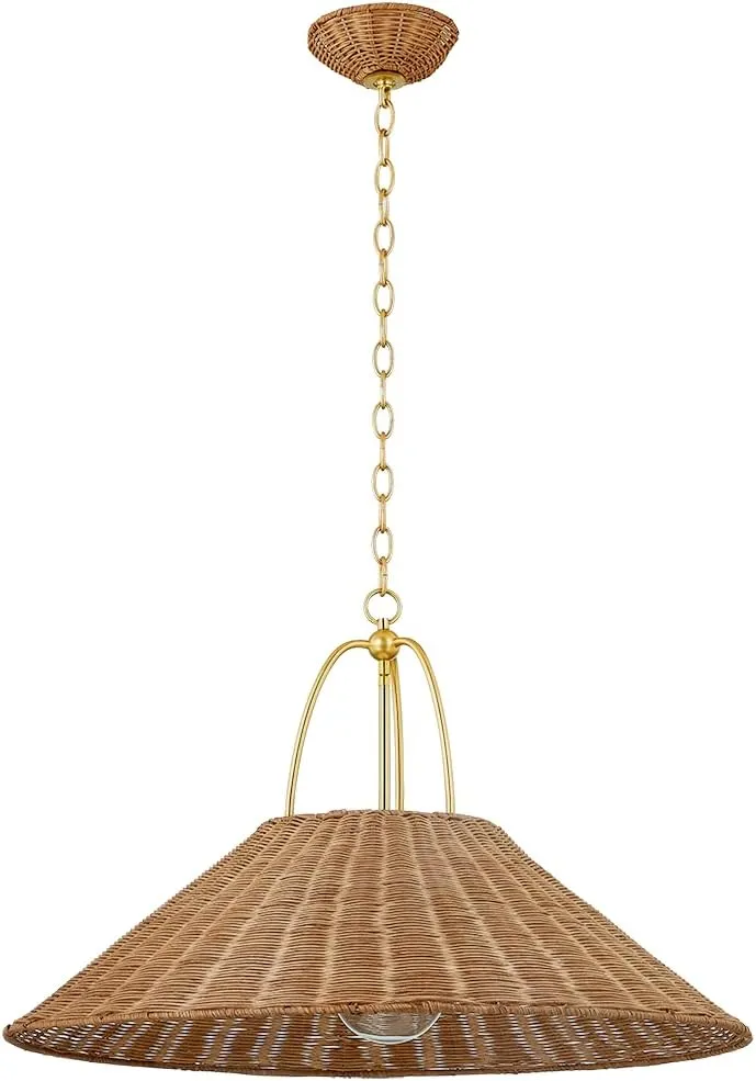 Mitzi HUSDON Valley Lighting H894701L-AGB Davida - 1 Light Pendant 19 inches Tall and 30 inches Wide - Aged Brass Finish