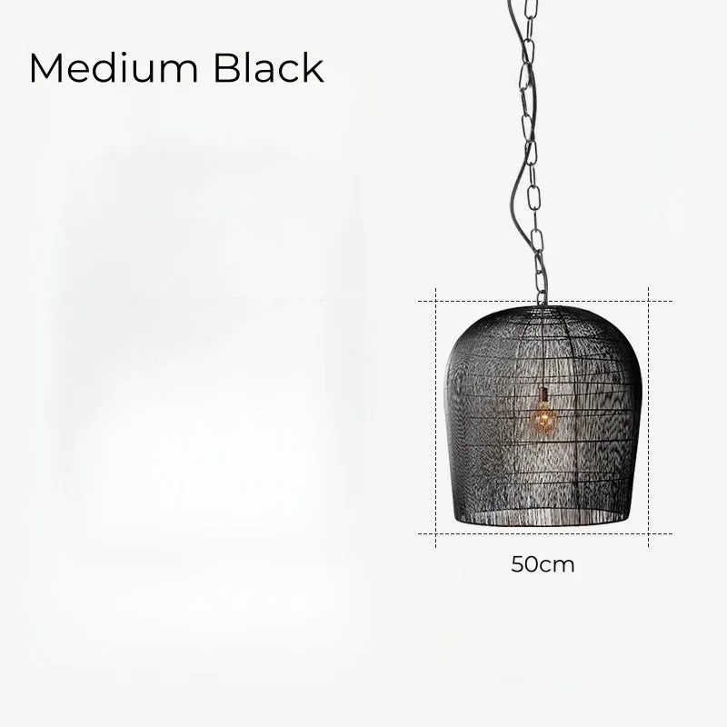 Modern Kitchen Island Black Rattan Pendant Light