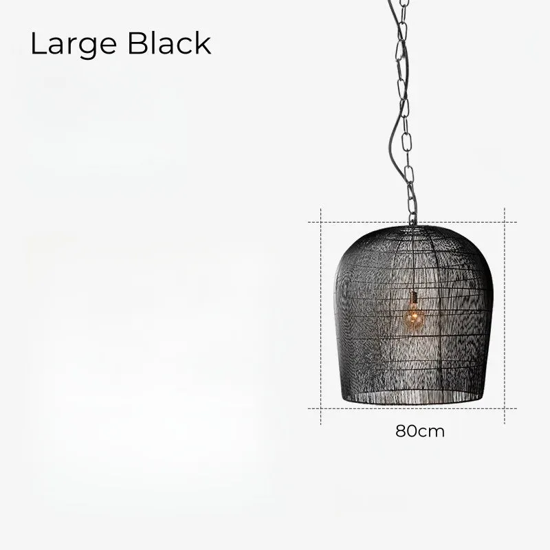 Modern Kitchen Island Black Rattan Pendant Light