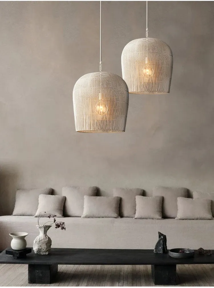 Modern Kitchen Island Black Rattan Pendant Light
