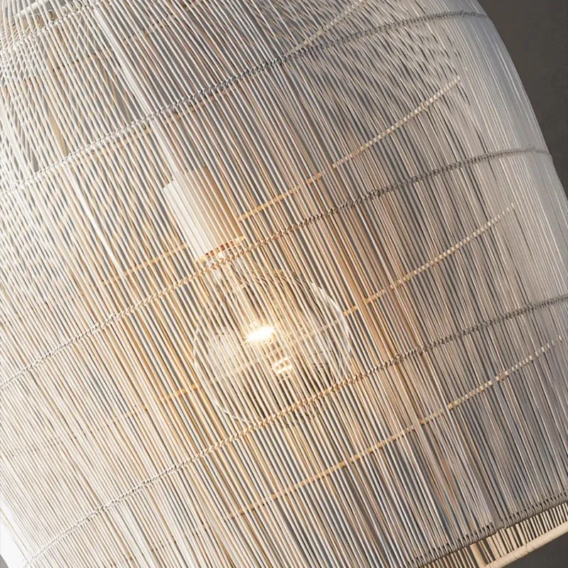 Modern Kitchen Island Black Rattan Pendant Light