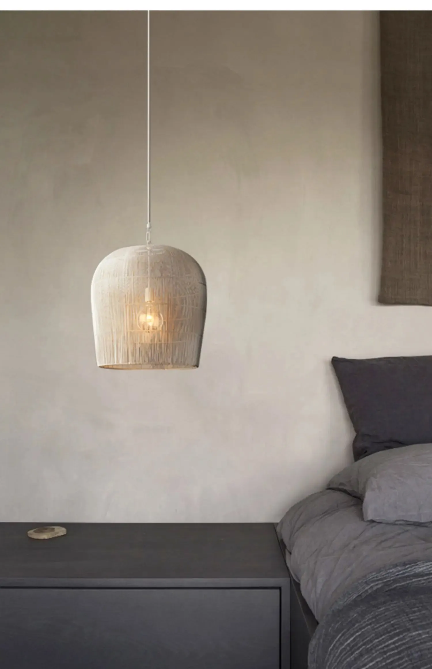 Modern Kitchen Island Black Rattan Pendant Light