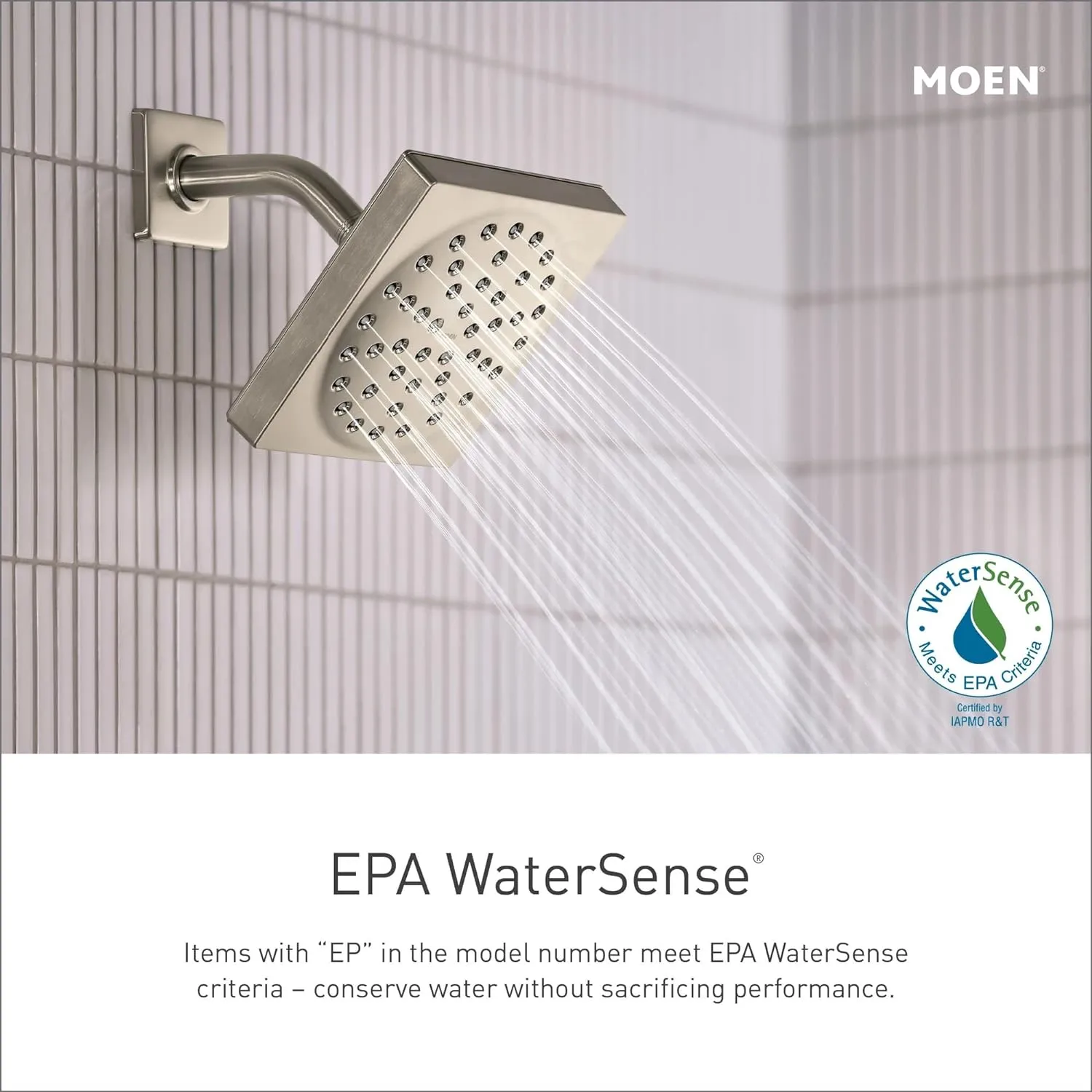 Moen 3669EPBN Collection Eco-Performance 4-Spray Pattern Handheld Showerhead with 69 Long Hose and 30-Inch Slide Bar, 1, Brushed Nickel