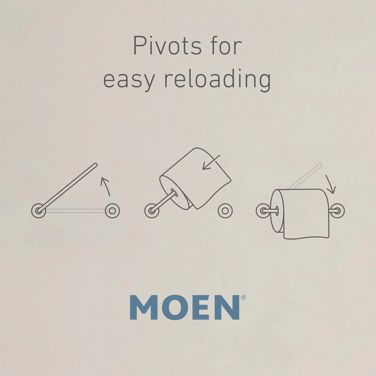 Moen Align Brushed Nickel Pivoting Wall Mounted Modern Toilet Paper Holder, YB0408BN