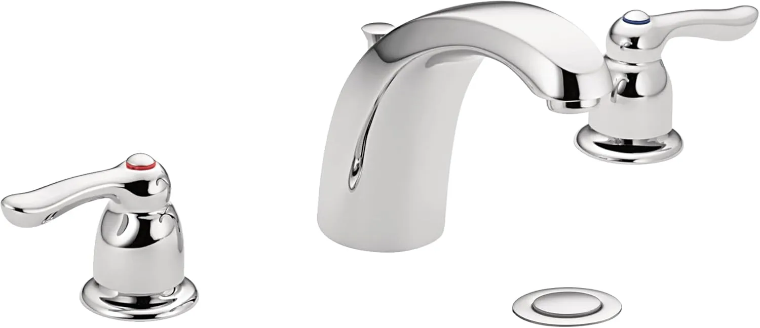 Moen Chateau Chrome Two-Handle Low Arc Centerset Bathroom Faucet, 4945