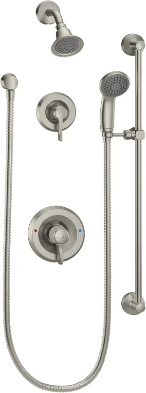 Moen Commercial Classic Brushed Nickel Posi-Temp Pressure Balancing Eco-Performance Shower and Handshower Trim without Valves, T8342EP15CBN