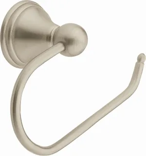 Moen Preston Collection Spot Resist Brushed Nickel Single Post Toilet Paper Holder, Wall Mounted Toilet Roll Holder, DN8408BN
