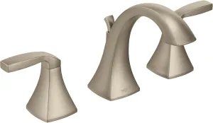 Moen T6905BN Voss Two-Handle Widespread Bathroom Faucet Trim Kit, Transitional Style Bathroom Sink Faucet with 3-Hole Application, Valve Required-Sold Separately, Brushed Nickel