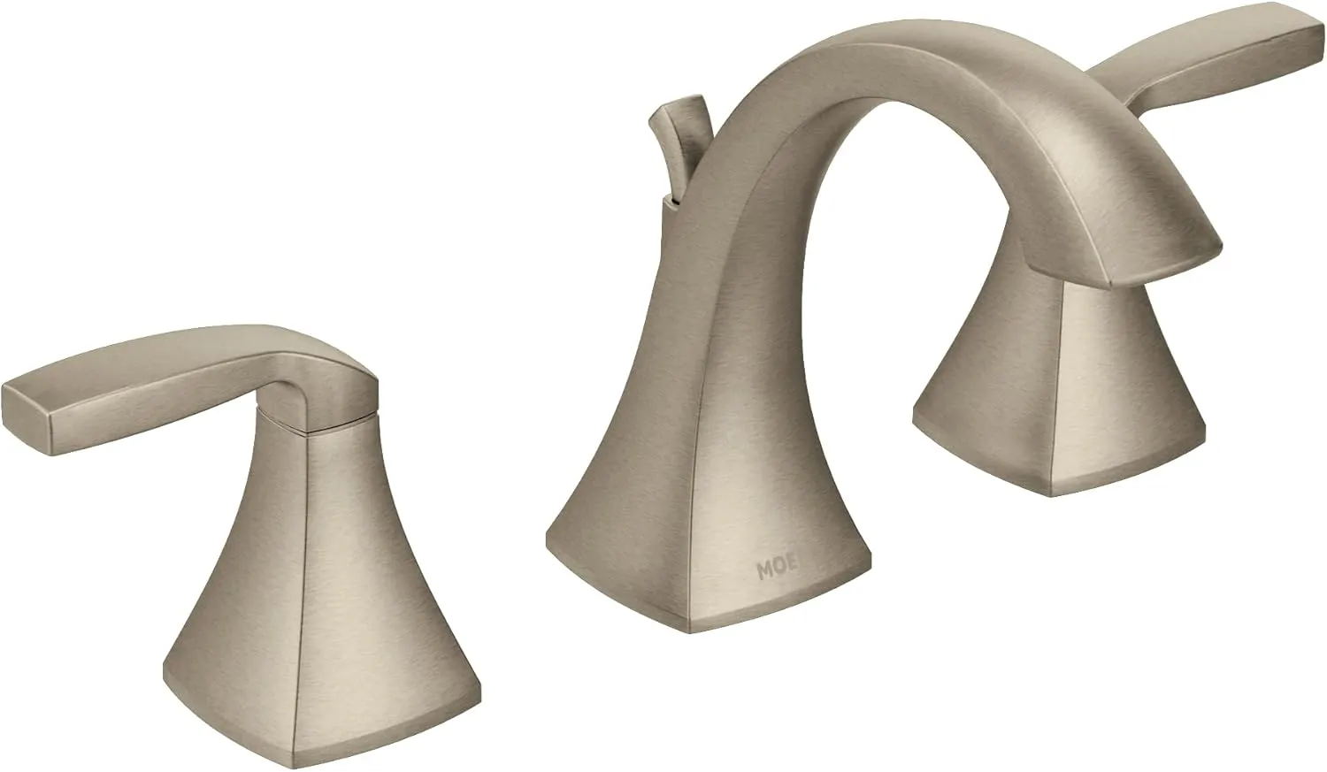 Moen T6905BN Voss Two-Handle Widespread Bathroom Faucet Trim Kit, Transitional Style Bathroom Sink Faucet with 3-Hole Application, Valve Required-Sold Separately, Brushed Nickel