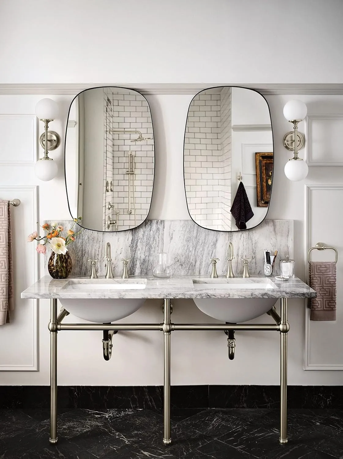 Moen TS44103BN Colinet Traditional Two-Handle Widespread High-Arc Bathroom Faucet with Cross Handles, Valve Required, Brushed Nickel