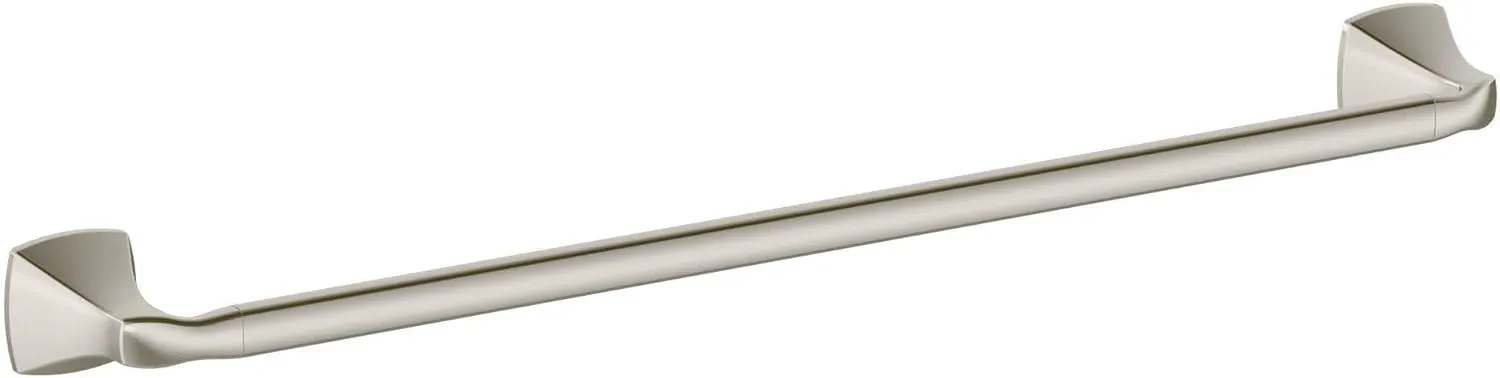 Moen Voss Brushed Nickel 24-Inch Bathroom Towel Bar, Wall Mounted Bath or Hand Towel Rack, YB5124BN
