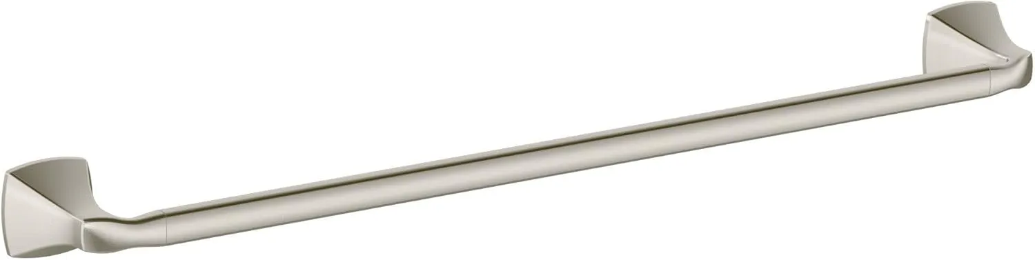 Moen Voss Brushed Nickel 24-Inch Bathroom Towel Bar, Wall Mounted Bath or Hand Towel Rack, YB5124BN
