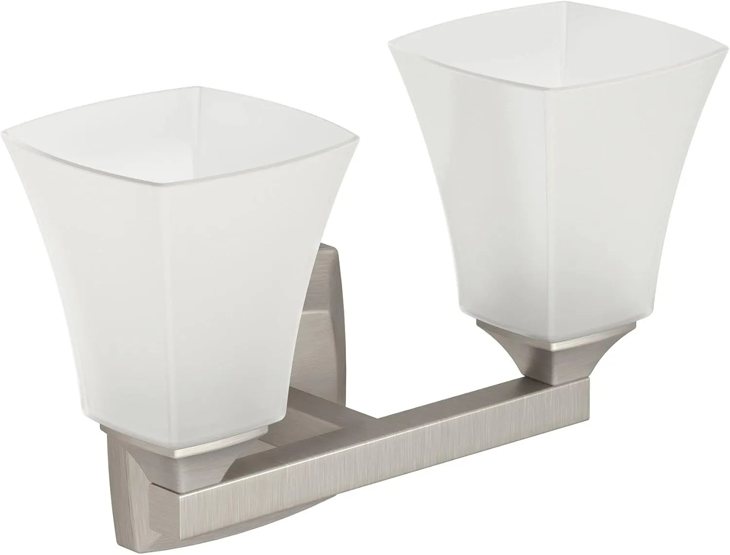 Moen YB5162BN Voss 2-Light Dual-Mount Bath Bathroom Vanity Fixture with Frosted Glass, Brushed Nickel