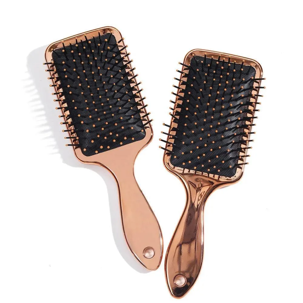 monogram metallic hair brushes