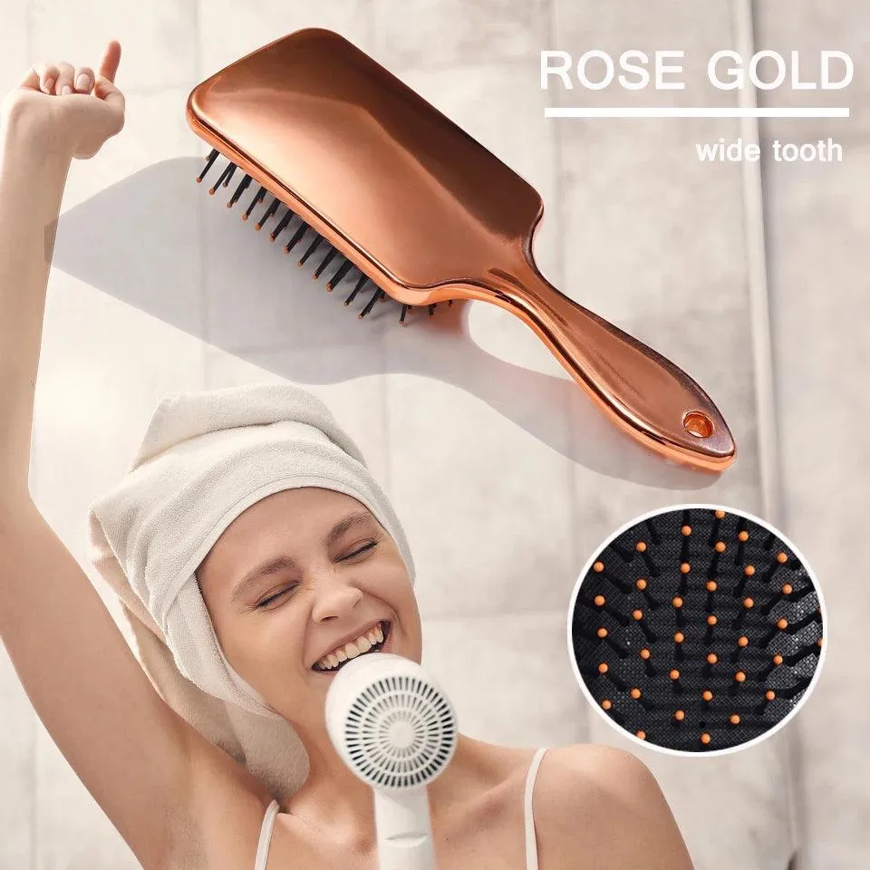 monogram metallic hair brushes
