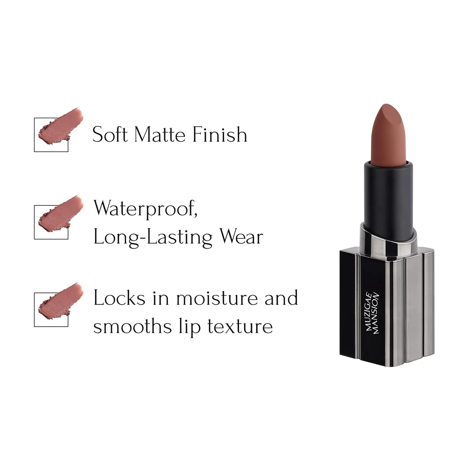 Moodwear Blur Lip Stick – Soft Blurring Tint, Long-Lasting Hydrating, Waterproof K-Beauty – MLBB & Bold Red Shades (Sleek Metallic Design) (Soft Matte Blurring Effect) (002 MAXI)