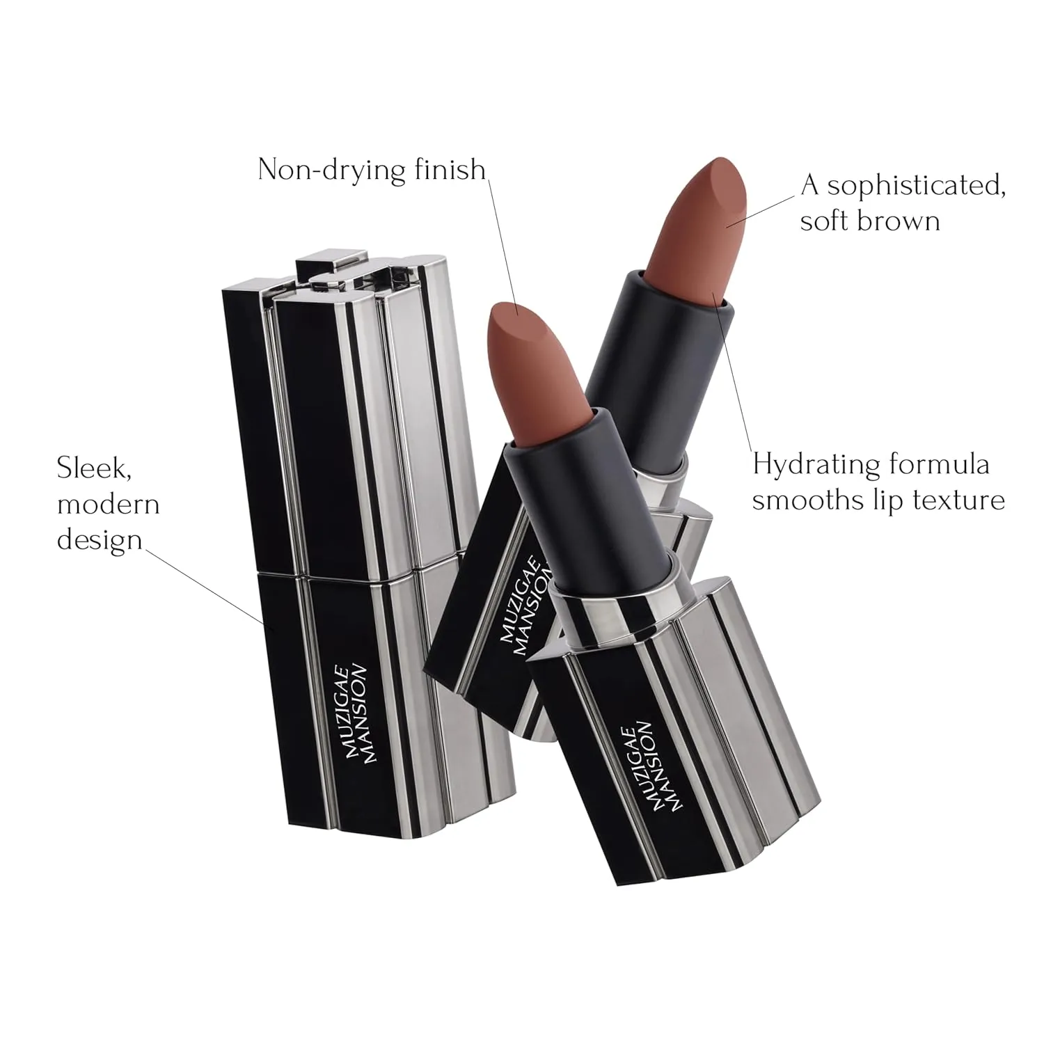 Moodwear Blur Lip Stick – Soft Blurring Tint, Long-Lasting Hydrating, Waterproof K-Beauty – MLBB & Bold Red Shades (Sleek Metallic Design) (Soft Matte Blurring Effect) (002 MAXI)