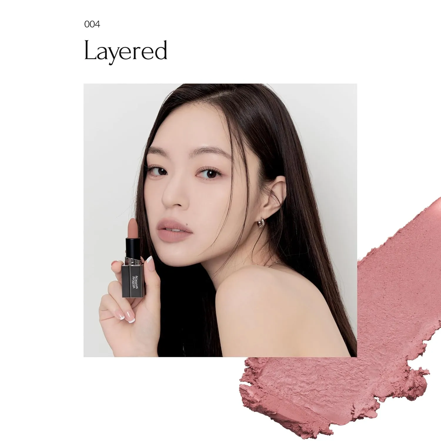 Moodwear Blur Lip Stick – Soft Blurring Tint, Long-Lasting Hydrating, Waterproof K-Beauty – MLBB & Bold Red Shades (Sleek Metallic Design) (Soft Matte Blurring Effect) (004 LAYERED)
