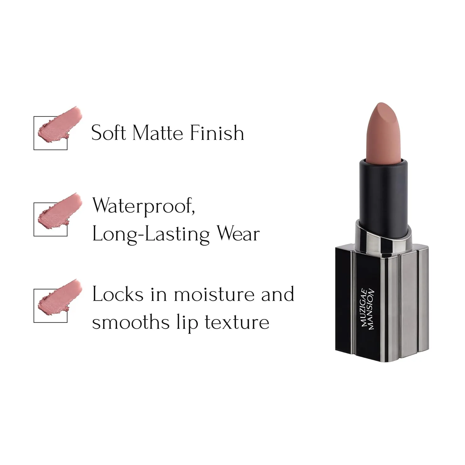 Moodwear Blur Lip Stick – Soft Blurring Tint, Long-Lasting Hydrating, Waterproof K-Beauty – MLBB & Bold Red Shades (Sleek Metallic Design) (Soft Matte Blurring Effect) (004 LAYERED)