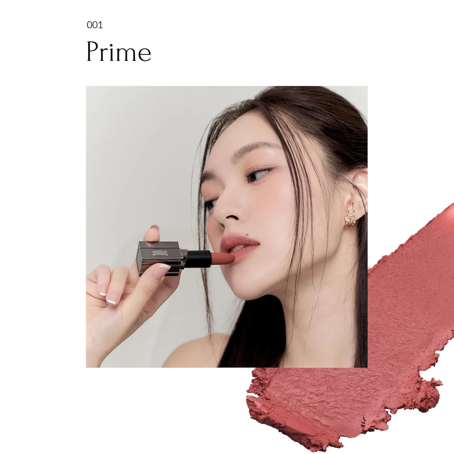 Moodwear Blur Lip Stick – Soft Blurring Tint, Long-Lasting Hydrating, Waterproof K-Beauty – MLBB & Bold Red Shades (Sleek Metallic Design) (Soft Matte Blurring Effect) (01 PRIME)