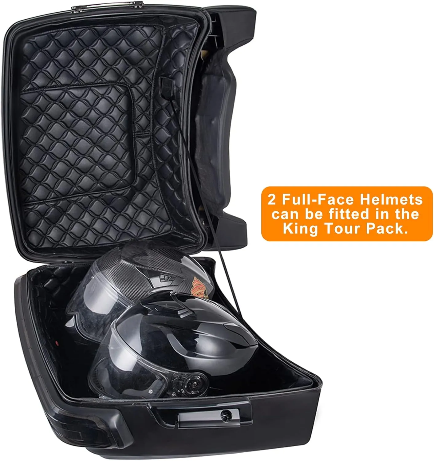 Moto Onfire Cos-mic Blue Pearl King Size Tour Pack Luggage Trunk Tour Pak Backrest Fit for 2014-2021 Harley Touring Street Glide Road Glide Road King Electra Glide