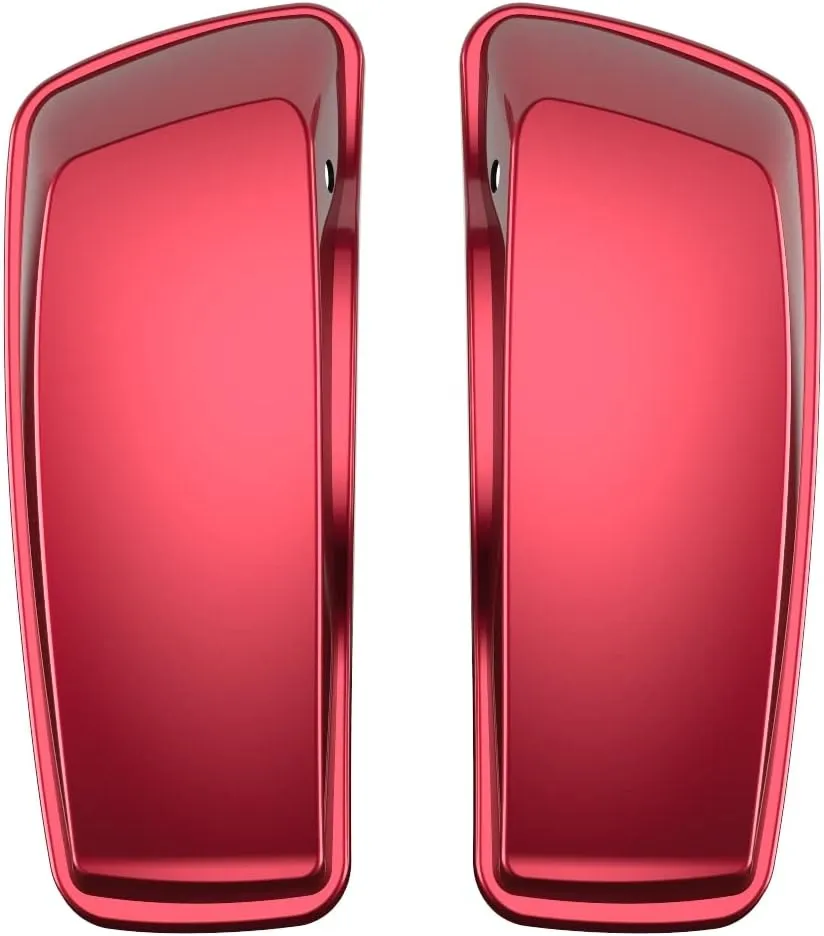 Moto Onfire Harley Saddlebags Velocity Red Sunglo Stretched Saddlebags 4 1/2 INCH Extended Bags Fit for Harley Touring Road Glide Street Glide Road King Electra Glide 2014 2015 2016 2017 2018