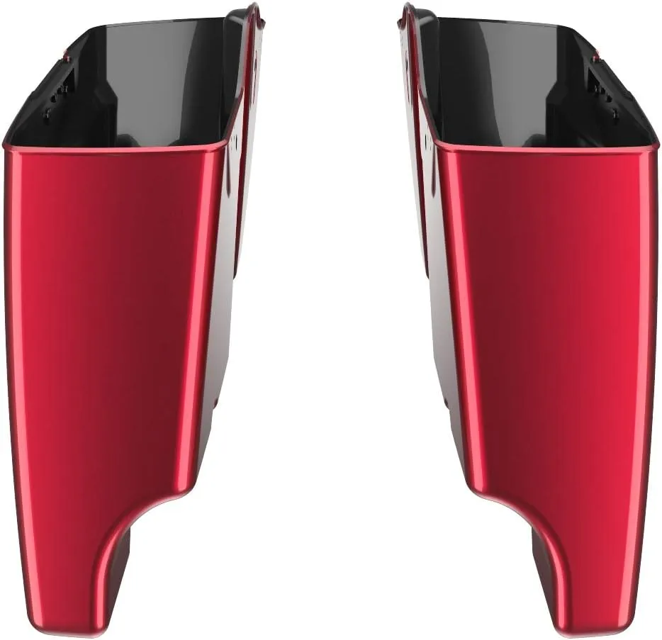 Moto Onfire Harley Saddlebags Velocity Red Sunglo Stretched Saddlebags 4 1/2 INCH Extended Bags Fit for Harley Touring Road Glide Street Glide Road King Electra Glide 2014 2015 2016 2017 2018