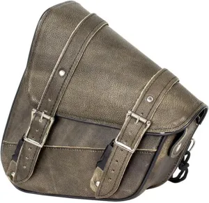 Motorcycle Swingarm Bag with Black Leather, Swing Arm Bag Motorcycle Saddlebag Left Side Tool Bag Fit for Softail/Triangulated Swingarm Models Dyna Low Rider Fat Bob