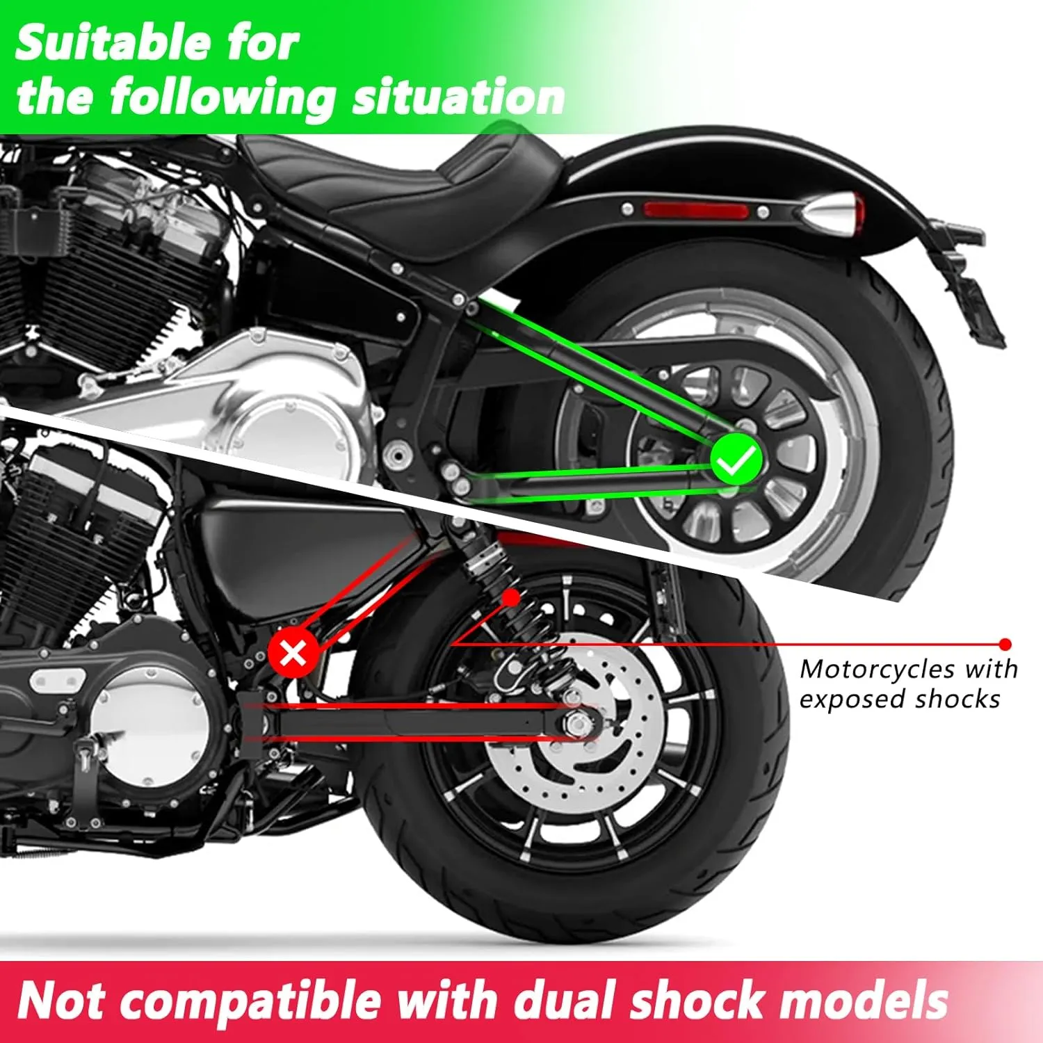 Motorcycle Swingarm Bag with Black Leather, Swing Arm Bag Motorcycle Saddlebag Left Side Tool Bag Fit for Softail/Triangulated Swingarm Models Dyna Low Rider Fat Bob
