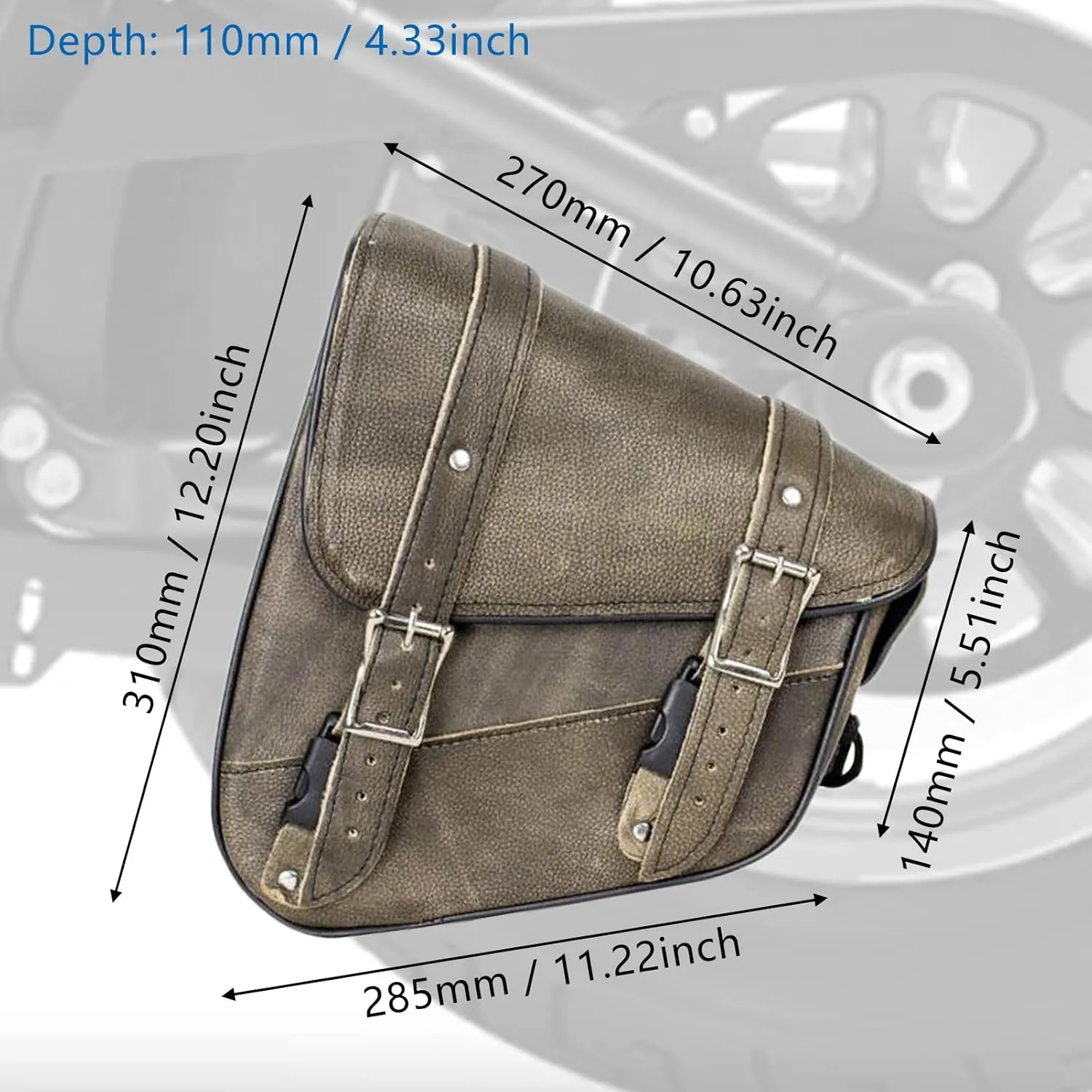 Motorcycle Swingarm Bag with Black Leather, Swing Arm Bag Motorcycle Saddlebag Left Side Tool Bag Fit for Softail/Triangulated Swingarm Models Dyna Low Rider Fat Bob