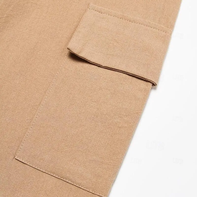 Multi-Pocket Cargo Drawstring Pants