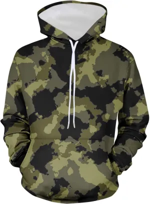 Muscularfit Camo Sweatshirt Hoodie for Men 2023 Fall Fashion Drawstring Casual Loose Long Sleeve Pullover Camouflage Shirts