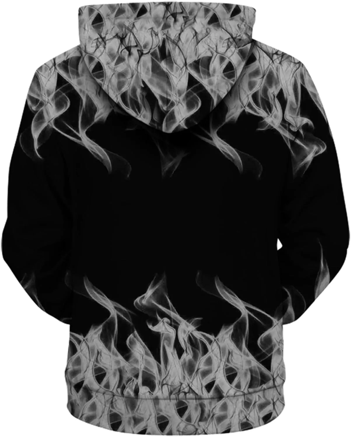 Muscularfit Graphic Hoodies for Men Cool Designs Drawstring Long Sleeve 3D Flame Print Hooded Sweatshirts Loose Fit Pullover